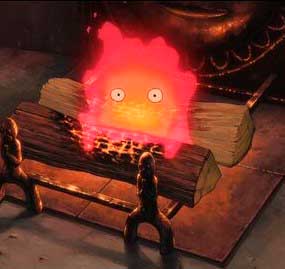 Imagem que mostra um close de Calcifer.