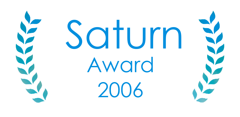 Imagem do logo do Prêmio Saturno que é retratado com a palavra 'Saturn Award 2006' entre louros.